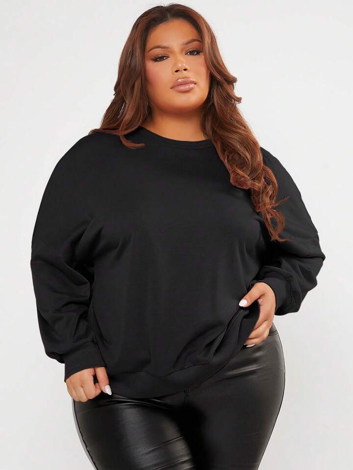 SHEIN SXY Plus Rhinestone Detail Twist Back Drop Shoulder