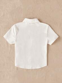 SHEIN EZwear Túi có nắp Nút phía trước Áo sơ mi - trắng - Xem 2