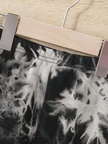 SHEIN 男嬰紮染字母圖案衛衣和衛褲 - 黑與白 - 查看 5