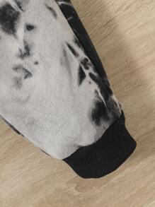 SHEIN 男嬰紮染字母圖案衛衣和衛褲 - 黑與白 - 查看 7