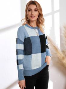 EMERY ROSE Colour Block Drop Shoulder Jumper - Multicolor - View 3