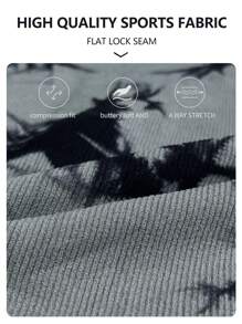Easithlete Conjunto deportivo con diseño de teñido anudado y cinturilla ancha para mujeres - Gris - Ver 6