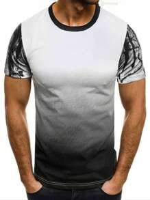 Manfinity Homme Männer T-Shirt mit Farbverlauf, kurzen Ärmeln,