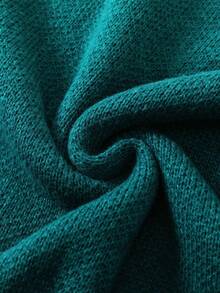 Manfinity Hypemode 男士素色落肩袖套頭毛衣 - 墨綠色 - 查看 6