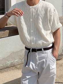 Manfinity Hypemode Men Solid Button Up Drop Shoulder Cardigan - White - View 2