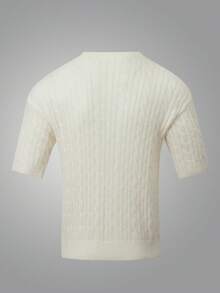 Manfinity Hypemode Men Solid Button Up Drop Shoulder Cardigan - White - View 4