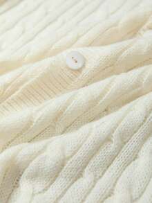 Manfinity Hypemode Men Solid Button Up Drop Shoulder Cardigan - White - View 6