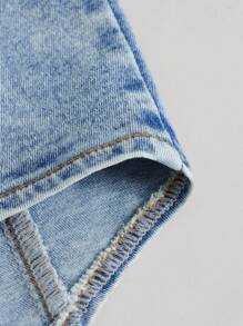 SHEIN Teen Girl Asymmetrical Hem Cami Denim Top