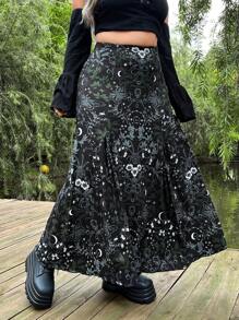 ROMWE PUNK Váy in hoa và bướm, đi học - Nhiều màu - Xem 1