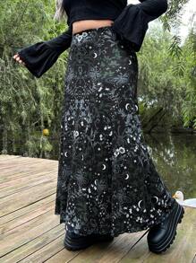 ROMWE PUNK Váy in hoa và bướm, đi học - Nhiều màu - Xem 5