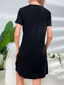 La Luz Cartoon & Letter Graphic Nightdress