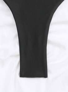 Swim SXY 環鏈掛脖三角杯比基尼泳裝 - 黑色 - 查看 7