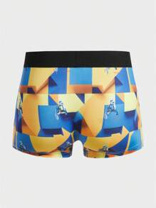 Men Geo Print Contrast Tape Boxer Brief - Multicolor - View 2