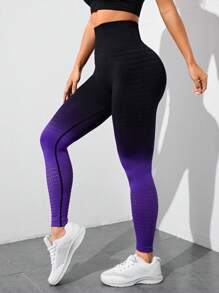 Seamless High Stretch Ombre Hollow Out Sports Leggings