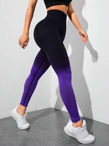 Seamless High Stretch Ombre Hollow Out Sports Leggings