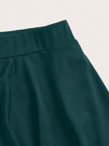 Mulvari Letter Graphic Knot Front 2 In 1 Leggings - Green - View 3