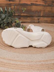 Fashionable Outdoor Sports Sandals For Women, Letter Graphic Hook-And-Loop Fastener Strap Sandals Valentines,Spring Summer Outfits - Beige - View 4