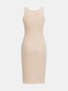 SHEIN Teen Girl Twist Front Ribbed Knit Dress