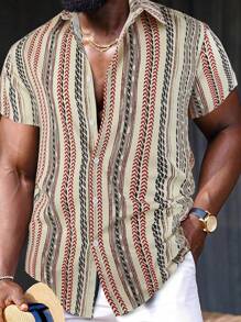 Manfinity Homme Men Geo Print Shirt Without Tee - Multicolor - View 1