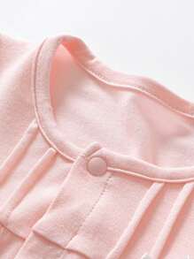 Pijamas de Bebé Niña Botón Volante Liso - Rosa - Ver 3