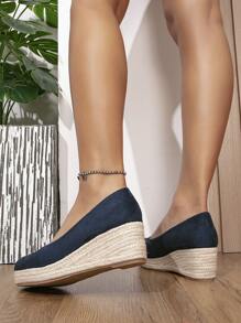 Women's Blue Resort Style Wedge Heels - Blue - View 3