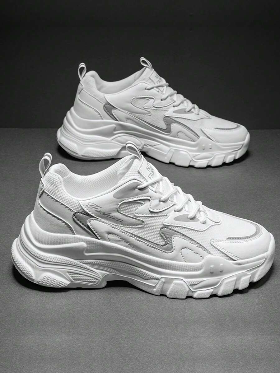 男士經典老爹鞋,白色,合適的適用於四季 - 白色 - 查看 1