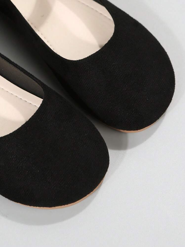 אביב/סתיו אצבע עגולה מרי ג'יין נעלי נשים שטוחות, חיצוני נעליים שטוחות אופנתיות ונוחות לנשים - שחור - ראה 4