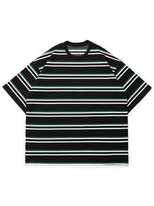 Men Striped Print Tee - Black - View 3