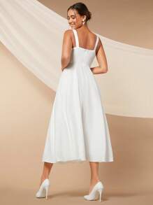 SHEIN Belle 素色緊身上衣吊帶婚紗洋裝不附面紗