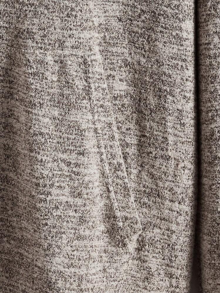 Men Marled Knit Kangaroo Pocket Drop Shoulder Hoodie