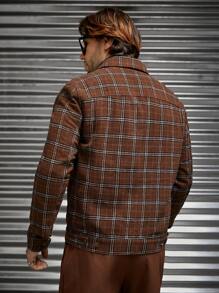 Manfinity VCAY Áo khoác ngoài in họa tiết kẻ caro rộng rãi cho nam - Nhiều màu - Xem 2