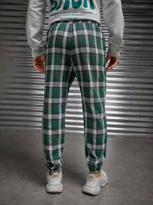 Manfinity RebelGame 男士格紋腰部抽繩長褲