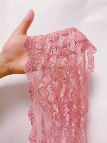 蕾絲拼接前鏤空繞頸露背睡裙 - 粉色 - 查看 6