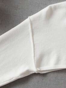 SHEIN Tween Girl Solid Crop Jumper - White - View 4