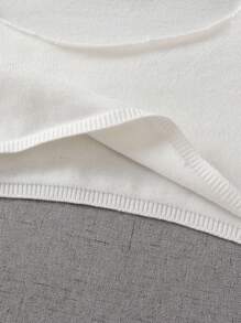 SHEIN Tween Girl Solid Crop Jumper - White - View 5