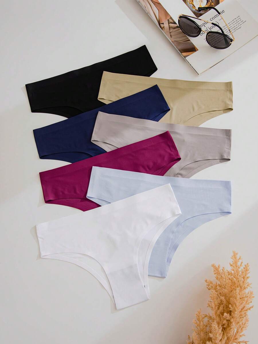 7件素色簡約風素色內褲 - 彩色 - 查看 1