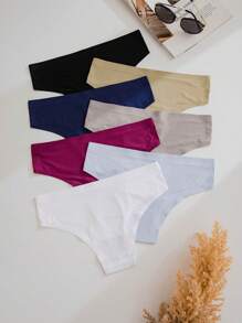 7件素色簡約風素色內褲 - 彩色 - 查看 2