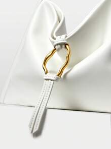 MOTF PREMIUM OVERSIZED SHOULDER BAG WITH METAL DETAIL - Beige - View 9