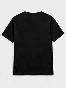 Manfinity RebelGame 男士卡通圖案T恤 - 黑色 - 查看 2