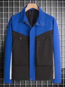 Manfinity Homme Lỏng lẻo phù hợp Nam Hai âm Túi có nắp Dây kéo Áo khoác - Nhiều màu - Xem 8