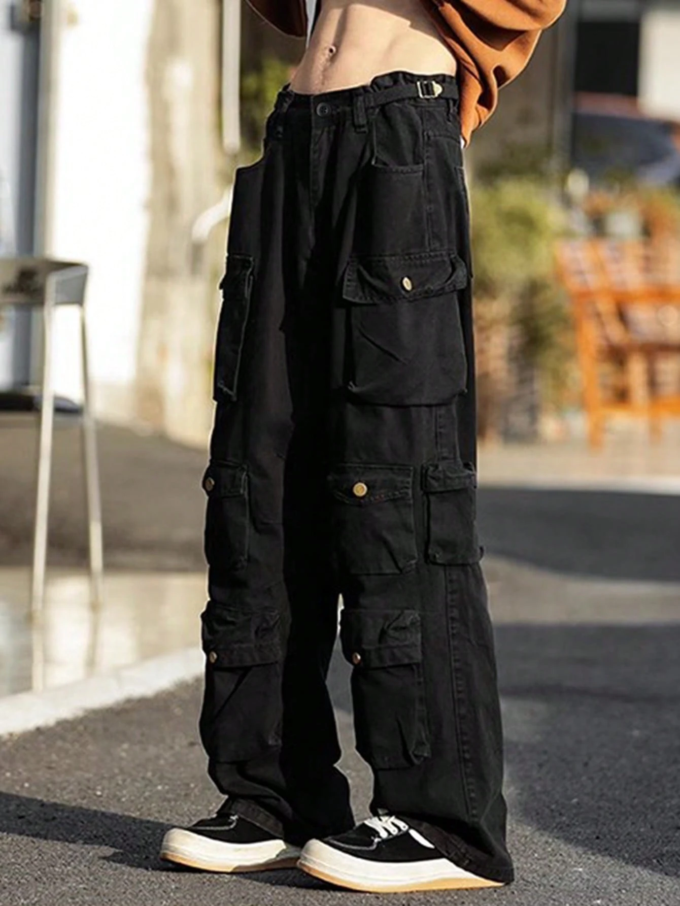 Our Guys Flap Pocket Side Cargo Pants is such a vibe - ROMWE