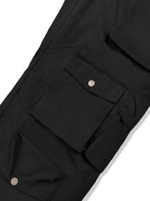 Manfinity Roghcode Men Flap Pocket Side Cargo Trousers - Black - View 7
