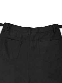 Manfinity Roghcode Men Flap Pocket Side Cargo Trousers - Black - View 8