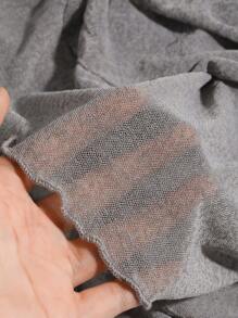 DAZY Ren Mộc nhĩ Tie Trước Áo Không có áo Top Cami - Màu Xám nhạt - Xem 9