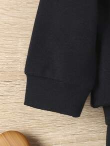 男嬰火和字母圖案連帽衫和運動褲 - 黑色 - 查看 7