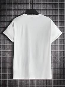 Manfinity RebelGame 男士包&字母圖案T恤 - 白色 - 查看 2