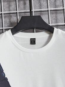 Manfinity RebelGame 男士包&字母圖案T恤 - 白色 - 查看 4