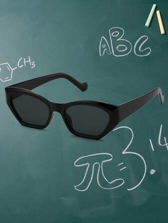 1pair Women Retro Plain Frame Fashion Glasses