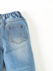 Young Boy Ripped Frayed Bleach Wash Jeans - Light Wash - View 3