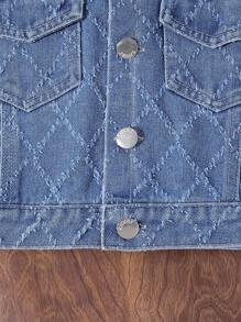 男小童1入組翻蓋口袋前紐扣牛仔夾克 - 中等水洗藍 - 查看 6
